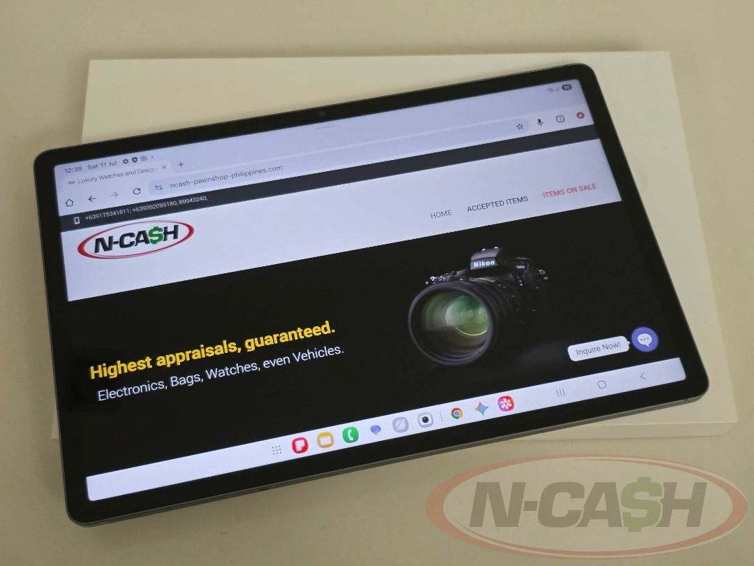 Samsung Galaxy Tab S9 FE Plus 5G (Category: Android) located in Quezon City. Submitted by luxury_by_n-cash (Listing ID 1462299739, Image 1). Description: Samsung Galaxy Tab S9 FE Plus 5G SM-X616B Gray 128GB Storage expandable up to 1TB via external SD card slot 8GB ROM 5G-capable Openline Appearance is at least 9 out of 10 Perfect working condition Complete standard retail package with S-pen and original box PhP 16,800.