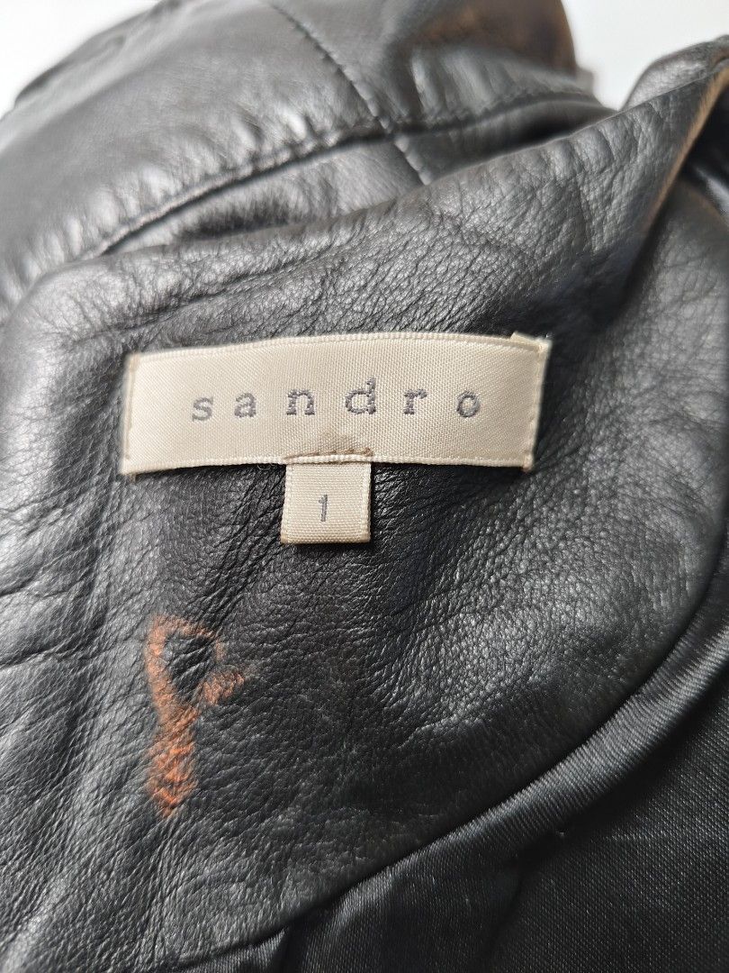 Sandro Paris dress (💯 real leather) (Category: Coats, Jackets and Outerwear) located in Baguio. Submitted by archival_thrifted.ph. (Listing ID 1462304865, Image 2). Description: FOR SALE ‼️ .SANDRO PARIS WOMENS DRESS .💯 REAL LEATHER .EXCELLENT CONDITION .SIZE 1 ON TAG .PHP 1980 PLUS SF .❌❌ COP/COD .MOP GCASH .COURIER J&T .BAGUIO AREA .DM FOR SURE BUYER TY.