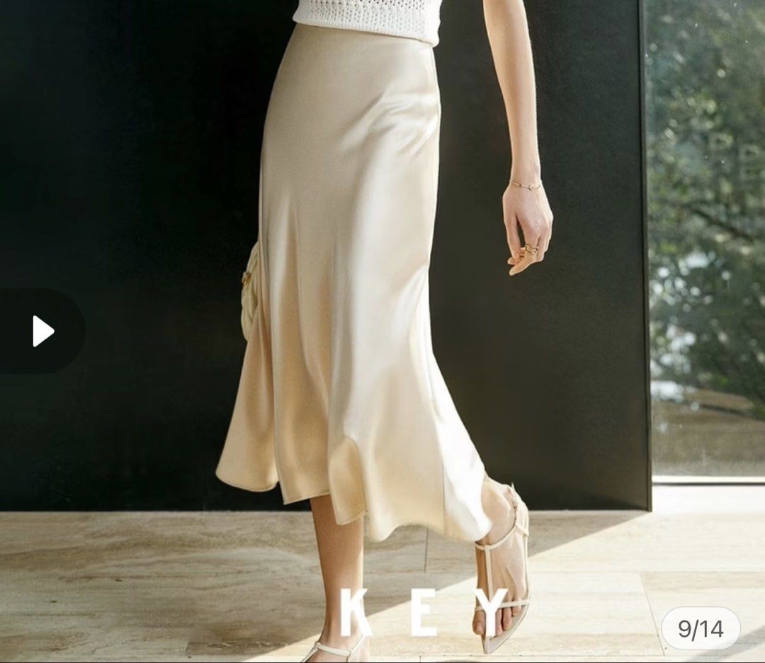satin skirt (Category: Skirts) located in Manila. Submitted by miss_belley (Listing ID 1462298171, Image 1). Description: m-l champagne.