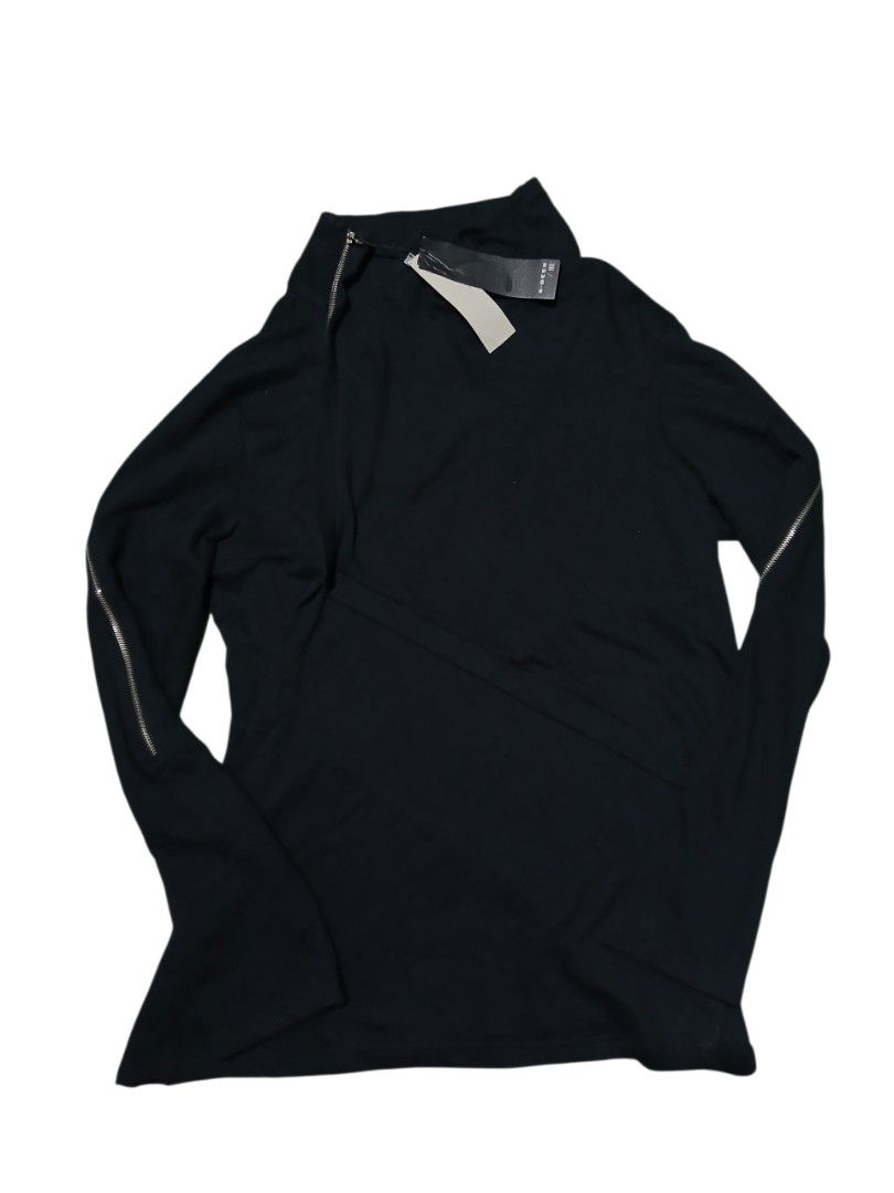 Sdeer her punk multi zipper jacket (Category: Sets & Coordinates) located in San Jose. Submitted by garments17 (Listing ID 1462354914, Image 1). Description: - Stylish black long-sleeved top - High neckline with zipper detail - Zipper accents on sleeves - Comfortable fabric - Versatile for layering or standalone wear - Simple and chic design - Brand new with tags attached.