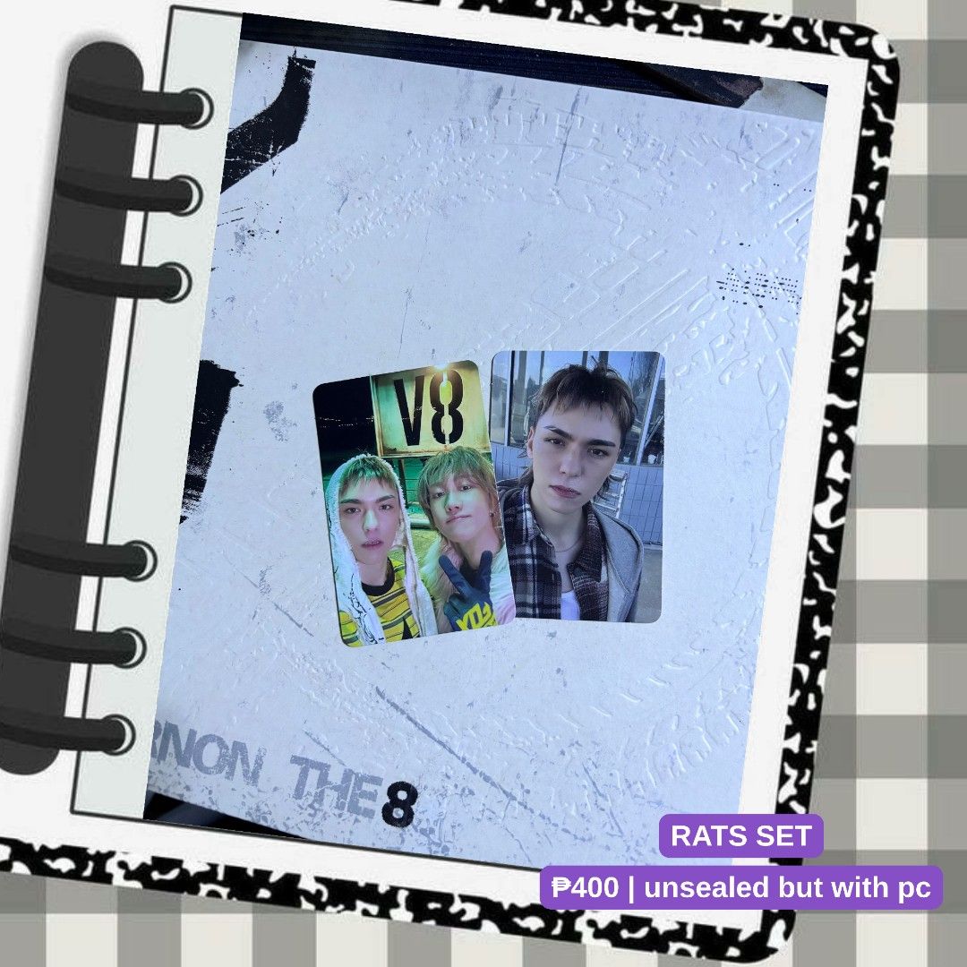 SEVENTEEN V8 ALBUM (Category: Looking For) located in Manila. Submitted by eychvsell (Listing ID 1462295635, Image 3). Description: V8 unsealed album but complete inclusion (with pc) OFFICIAL!! from first pressed..