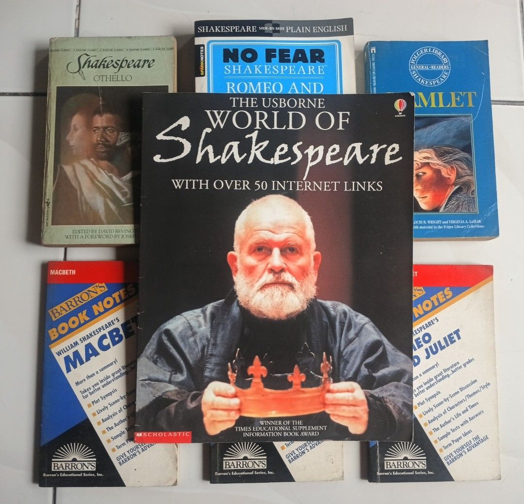 SHAKESPEARE Books and Magazine Bundle (Category: Storybooks) located in Quezon City. Submitted by viaramirez (Listing ID 1462308151, Image 1). Description: P 500.00 for the bundle: 6 Books and 1 magazine Preloved Good readable condition, complete pages, shipping or pickup SF charged to buyer, Commonwealth QC .
