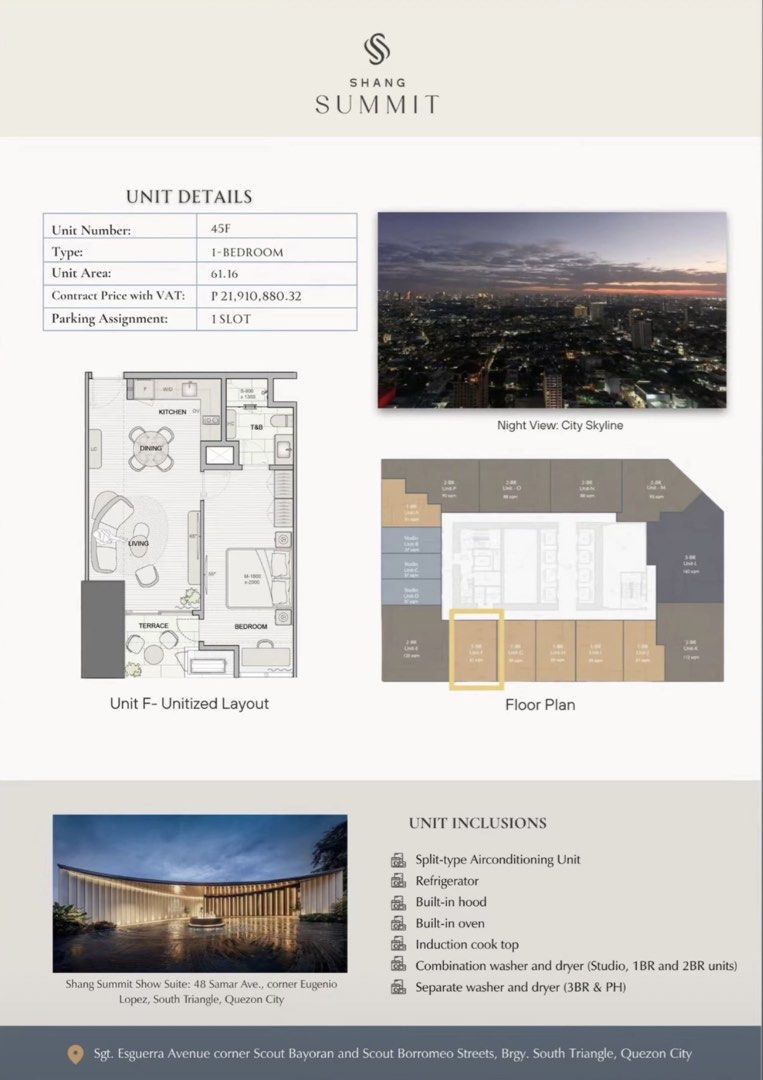 Shang Summit Quezon City (Category: Apartments & Condos) located in Pasig City. Submitted by vestirmnl (Listing ID 1462416582, Image 2). Description: Project Location: Sgt. Esguerra cor Sct Borromeo and Bayoran Studio (38sqm) - 3BR (160sqm) units Pre-Selling. Stretched payment terms. Turnover 2031. .