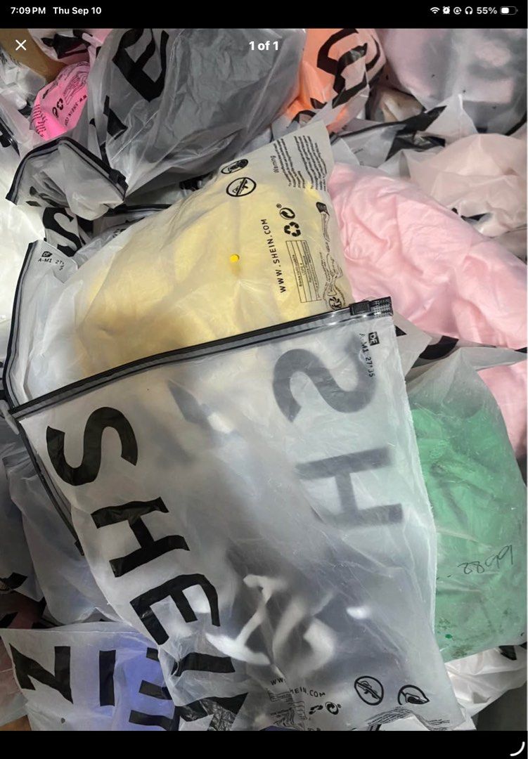 SHEIN Clothing Items in Original Packaging (Category: Announcements) located in Manila. Submitted by charmaigne60880 (Listing ID 1462378687, Image 1). Description: Brand new SHEIN clothes in original sealed packaging! Limited stock!.
