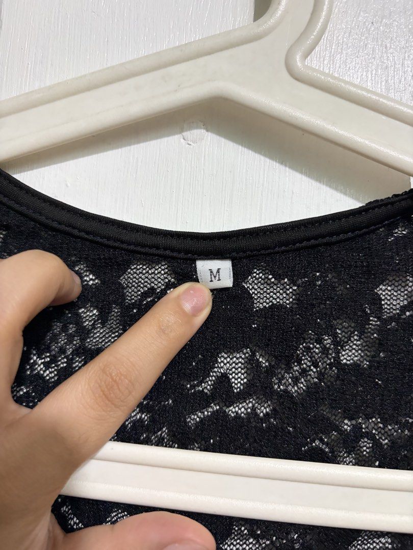 Shein Lace Black Top (Category: Shirts) located in Quezon City. Submitted by berrystrawng (Listing ID 1462370736, Image 2). Description: used once only size: medium rfs: not repeating outfits.