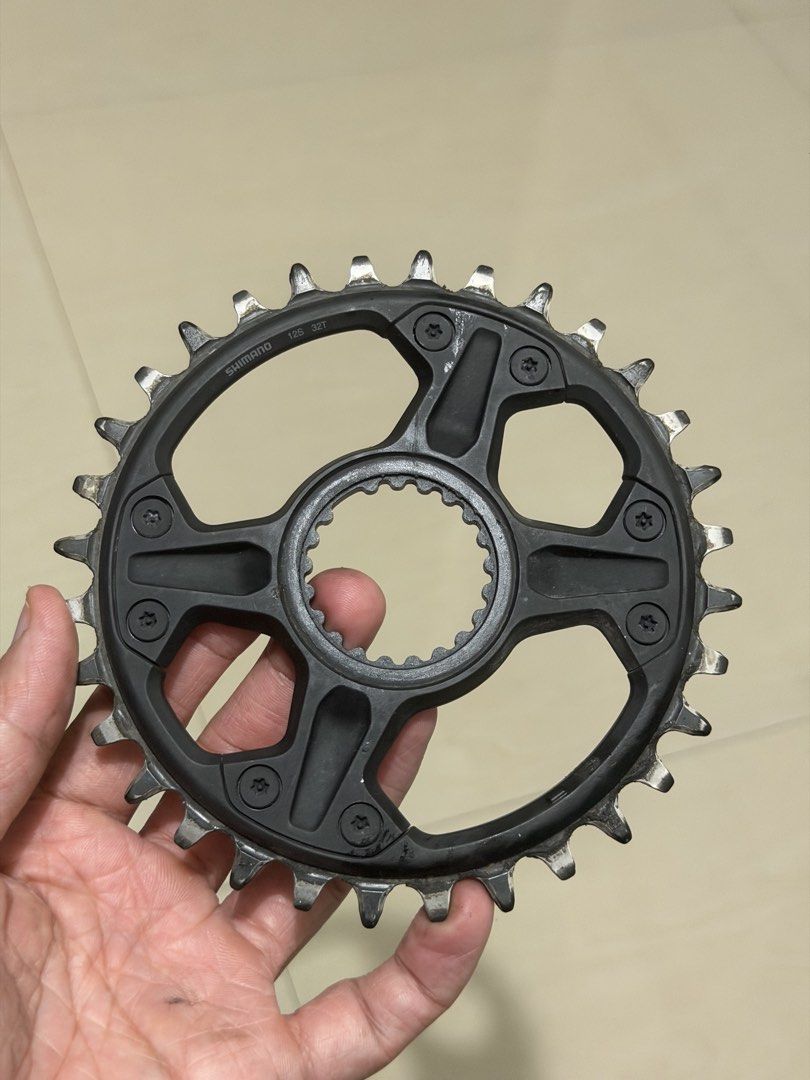 Shimano 12S 32T Bicycle Chainring (Category: Bicycles) located in Caloocan City. Submitted by aurumrayz34109 (Listing ID 1462278974, Image 2). Description: - Shimano 12-speed chainring - 32T (Teeth) - Direct Mount - Minor wear on teeth from normal use - Ready for your next ride - Message for questions.