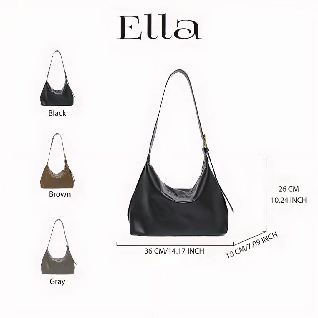 Shoulder / Body Bag - Brown (Category: Shoulder Bags) located in Manila. Submitted by mrgfp (Listing ID 1462336732, Image 2). Description: Used ONCE only Bought for 350 RFS: Too big for my needs 😊 - Brand: Ella - Style: Shoulder Bag - Colors: Black, Brown, Gray - Dimensions: 36cm (W) x 26cm (H) x 18cm (D) - Design: Simple and chic - Ideal for: Everyday use.
