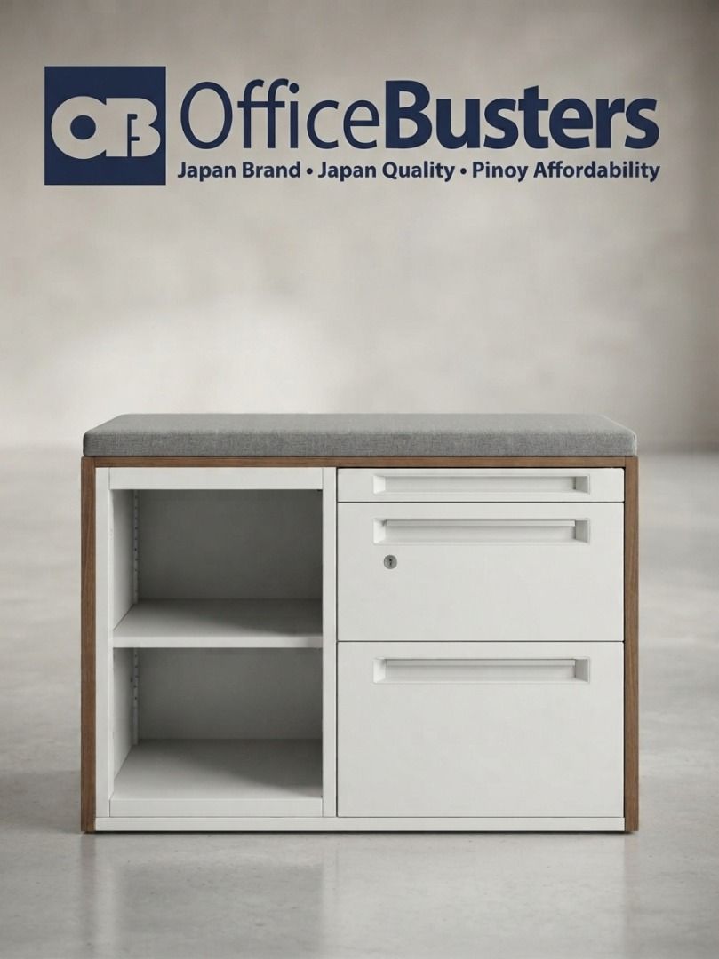 SIDE DESK (Category: Shelves, Cabinets & Racks) located in Valenzuela. Submitted by jesspesongco (Listing ID 1462307086, Image 1). Description: SIDE DESK BRAND: OKAMURA SIZE: L75cm W48cm H61cm PRICE: 3,000 ✔️Storage: Shelves and drawers for supplies and documents. ✔️Seating: Cushioned top for a comfortable bench. ✔️Workspace: Sturdy surface for a printer, decor, or extra desk space. 📍 LOCATION: OFFICEBUSTERS BALINTAWAK 👤 Look for: Hesus 📞 0961