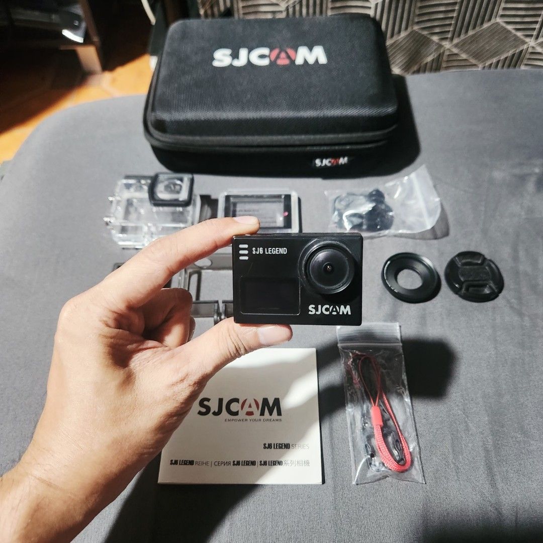 SJCAM SJ6 Legend Action Camera with Accessories (Category: Cameras) located in Quezon City. Submitted by Qualityuseditems (Listing ID 1462400303, Image 2). Description: - SJCAM SJ6 Legend action camera - Includes waterproof case - Charging dock included - Various mounts provided - Comes with a carrying case - Manual included - Ready for your adventures.