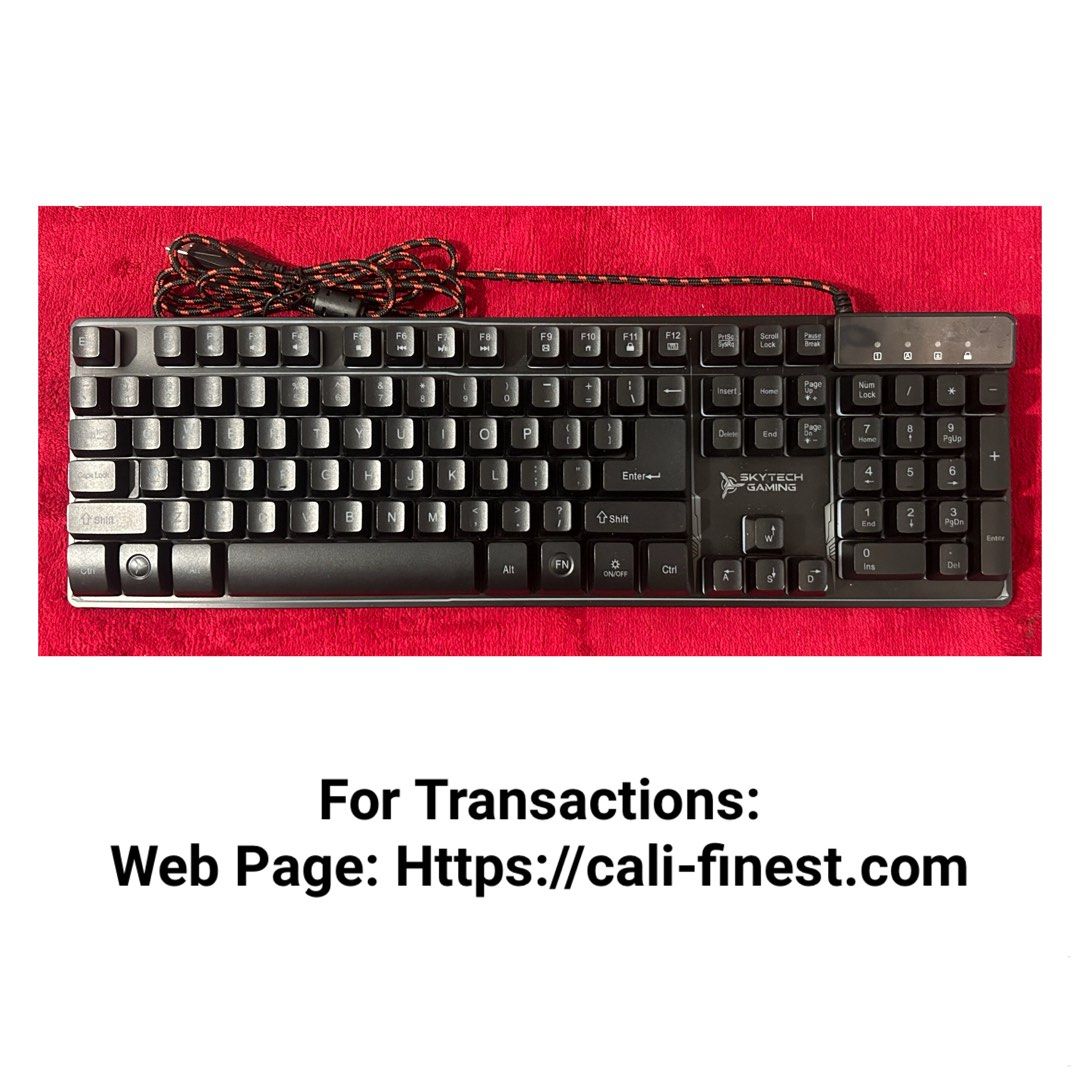 Skytech Gaming Model K-1000 (Category: Computer Keyboard) located in Pasig City. Submitted by califinestcollectibles (Listing ID 1462308112, Image 1). Description: Skytech Gaming Model K-1000 EL#0030 No box Model: K-1000 Original/Authentic From USA Pick Up at One Oasis condominium ortigas extension pasig city Or Delivery via Lalamove,Jnt, LBC cod/cop JNT (payment first basis,gcash) THANKYOU.