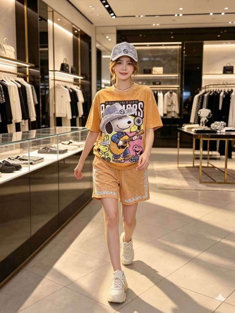Snoopy terno shorts cotton (Category: Sets or Coordinates) located in Manila. Submitted by raredeer-4deb4e (Listing ID 1462334905, Image 2). Description: can fit upto xxl pm for orders.