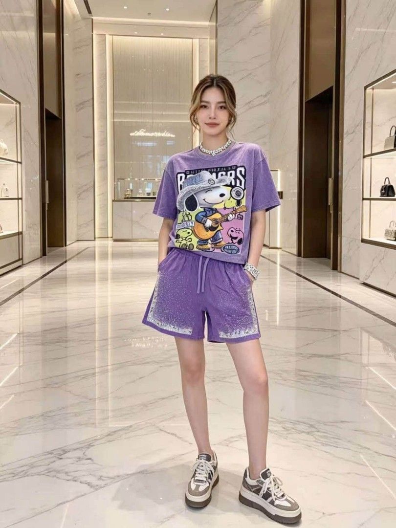 Snoopy terno shorts cotton (Category: Sets or Coordinates) located in Manila. Submitted by raredeer-4deb4e (Listing ID 1462334905, Image 3). Description: can fit upto xxl pm for orders.