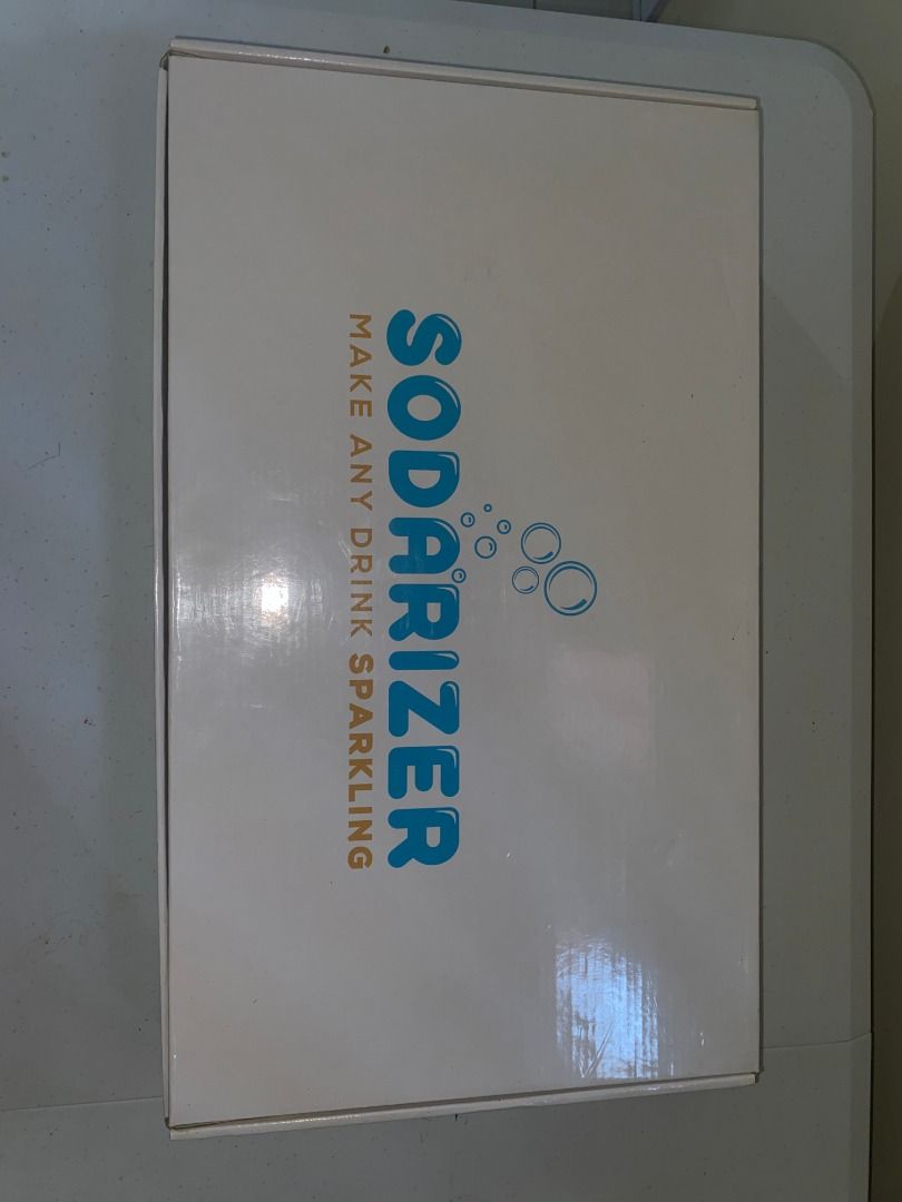 Sodarizer Sparkling Water / Soda Maker (Brand New / Complete Set) (Category: Health Food, Drinks & Tonics) located in Cainta. Submitted by cygnus_1914 (Listing ID 1462425975, Image 1). Description: Selling a brand-new, unused Sodarizer sparkling water maker. Everything is complete in its original box packaging with all accessories sealed. Turn plain water, juices, or cocktails into sparkling drinks in seconds Only opened for item viewing.
