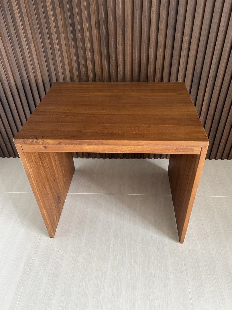 Solid Wood Side Table / Bedside Table (Category: Tables & Sets) located in Singapore. Submitted by jonson90 (Listing ID 1462283766, Image 2). Description: - 56cm (L) by 51cm (H) by 44 (W) - Solid wood construction - Warm, inviting wood tone - Versatile use: bedside table or accent table - Simple and modern design - Fits well in various spaces.