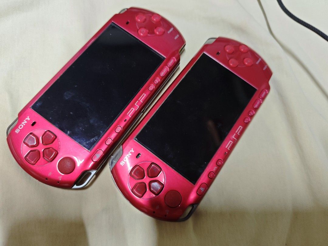 Sony PSP 3000 Red (2 Units) (Category: Others) located in Manila. Submitted by zerooneonlineshop (Listing ID 1462401087, Image 1). Description: Sony PSP 3000 Red 2 pcs working both no battery no charger.