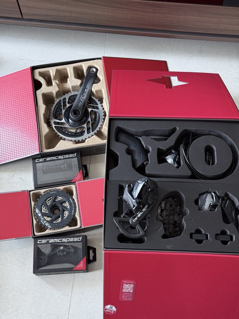 SRAM Force AXS Groupset with CeramicSpeed Drivetrain (Category: Bicycles) located in Mabalacat. Submitted by ram.yatco (Listing ID 1462267334, Image 2). Description: - Full SRAM Force AXS electronic groupset - Includes: Crankset, Shifters, Derailleurs, Chain - Upgraded with CeramicSpeed Pulleys - Upgraded with CeramicSpeed Bottom Bracket.