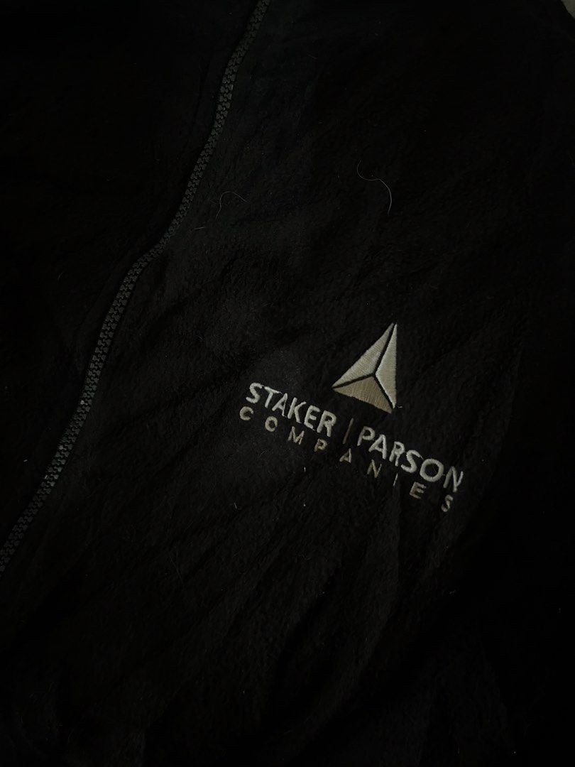 Staker Parson Companies Black Fleece Jacket - Large (Category: Coats, Jackets and Outerwear) located in Naga. Submitted by rmapprl (Listing ID 1462398729, Image 3). Description: - Brand: Staker Parson Companies - Type: Black Fleece Jacket - Size: Large (fits 23x28) - Features: Adjustable waistband, side pockets - Ideal for: Layering - Condition: Color 9/10, Print 9/10, Fabric 9/10 - Product Code: S153-65.