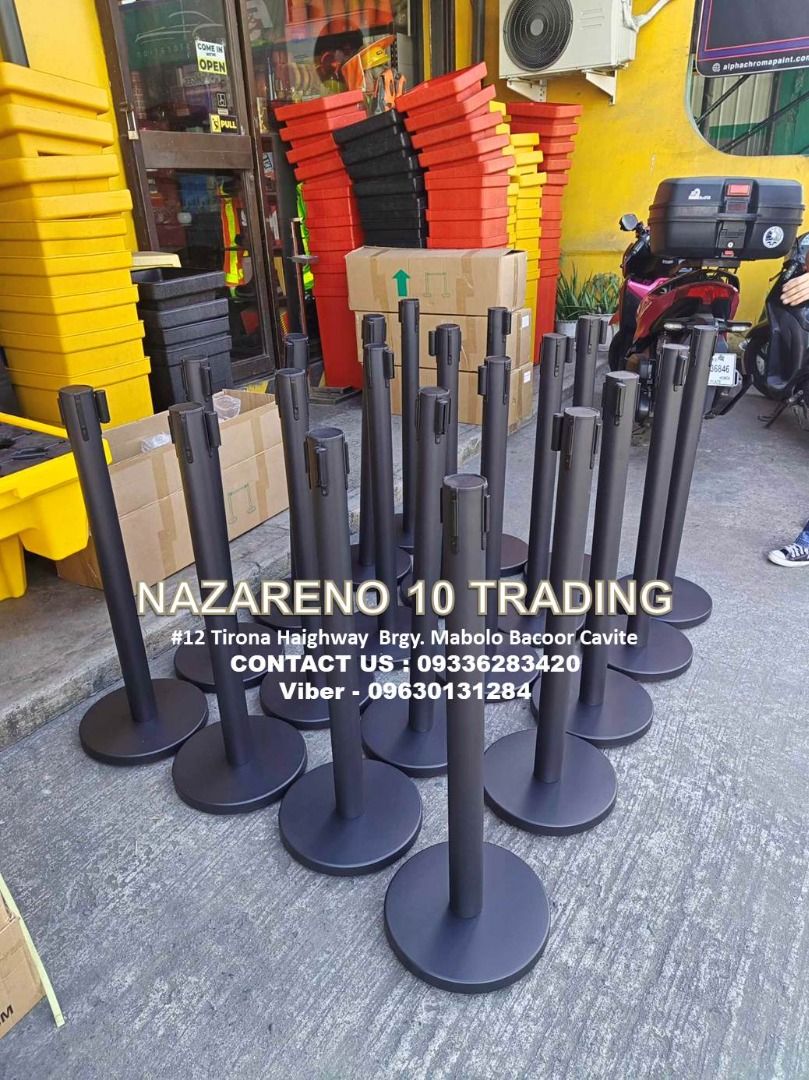 Stanchion post Black Post Retractable belt (Category: Looking For) located in Bacoor. Submitted by kajezame.2021 (Listing ID 1462339378, Image 1). Description: Stanchion post Black Post Retractable belt For More Details and Discount Contact Ms. Karen NAZARENO 10 TRADING 0963 0131 284 0933 6283 420 0956 7028 557 0933 8559 510 Landline: Look for Ms. Karen (046 ) 416 3920 Also available: • Traffic cone • Parking Block stopper • Hooded trash bin • Ro
