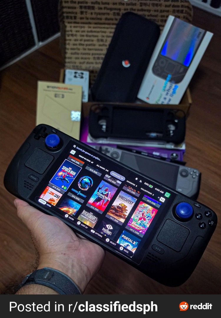Steamdeck OLED 512 GB (Category: Other Mobile & Gadget Accessories) located in Manila. Submitted by jfrancisna59081 (Listing ID 1462370048, Image 2). Description: PRICE: ₱25,000 ONLY! Affordable SteamDeck OLED, di nagagamit mostly sa PC pa din naglalaro. No issue, 10/10 good as brand new. • 🔋 Battery Health: 100% • 💾 512 GB SSD — plenty of space for your games • 🎮 All buttons and controls are in pristine condition. • 🧳 Includes Original Charg