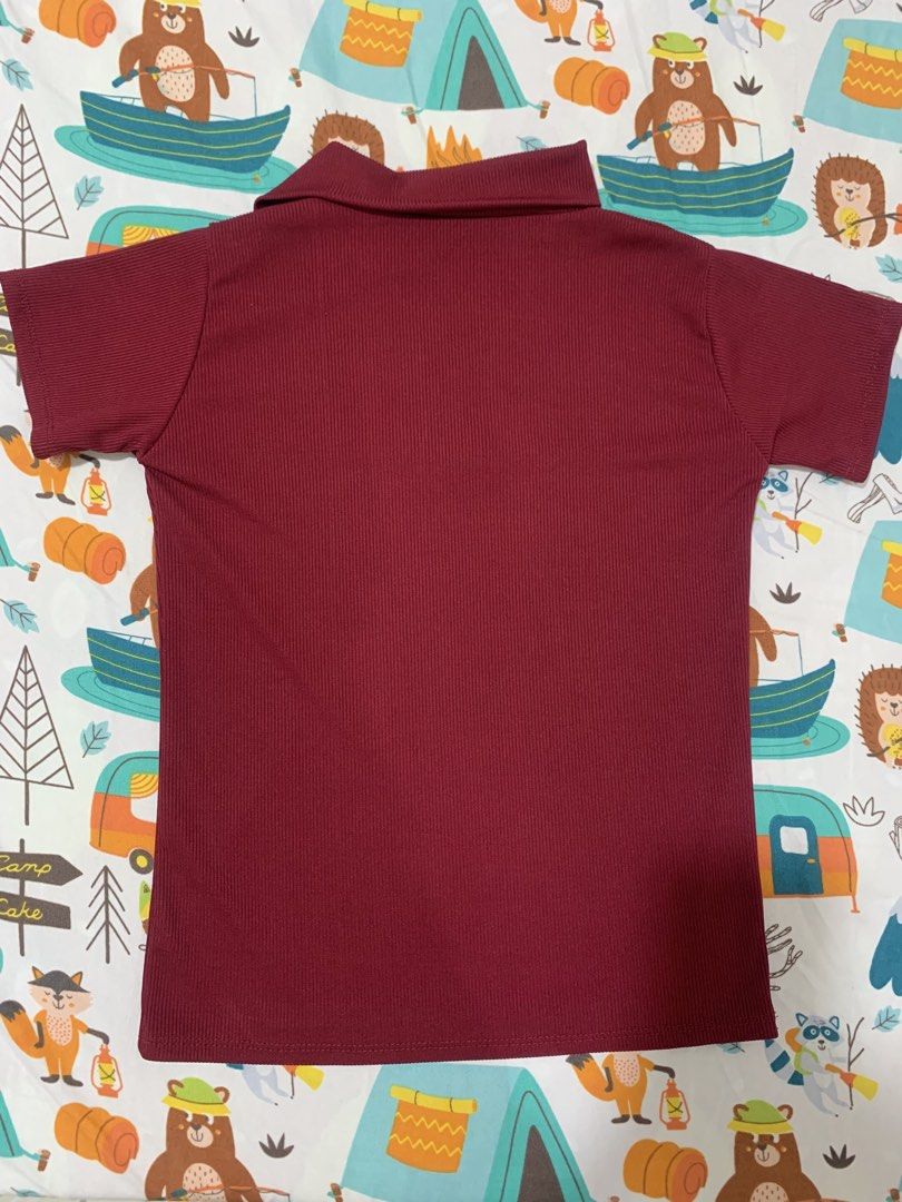 Stretchable Maroon collar top V-neck (Category: Shirts) located in Quezon City. Submitted by lias_thriftyfinds (Listing ID 1462390462, Image 2). Description: .