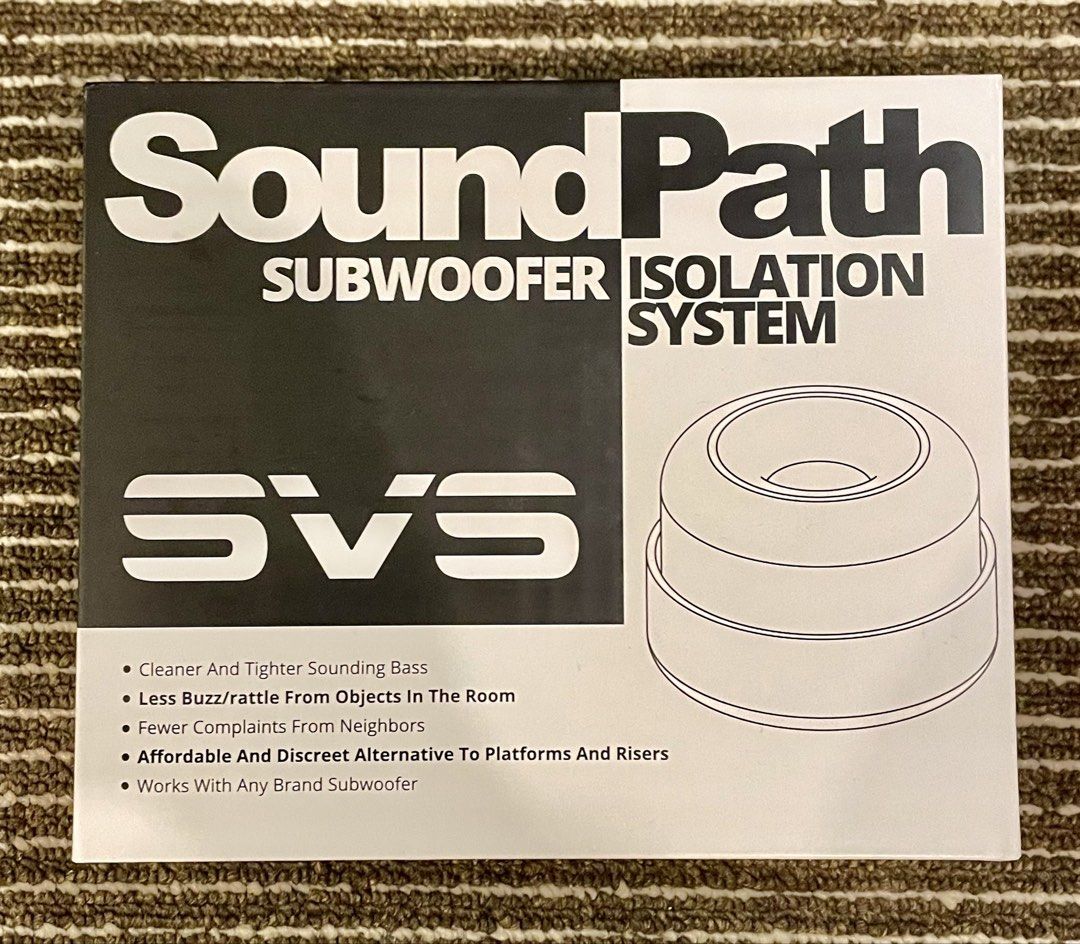 SVS SoundPath Subwoofer Isolation Feet 4-Pack) (Category: Soundbars, Speakers & Amplifiers) located in Quezon City. Submitted by warmshark.638938 (Listing ID 1462311159, Image 1). Description: SVS SoundPath Subwoofer Isolation Feet 4-Pack) Price: ₱3,800 Location: Marikina / Taytay Brand new I bought 2 packs from amazon for $124.79 + shipping but i only used 1 pack. Compatible with SVS (SB, PB, PC series) and almost any other subwoofer brand using