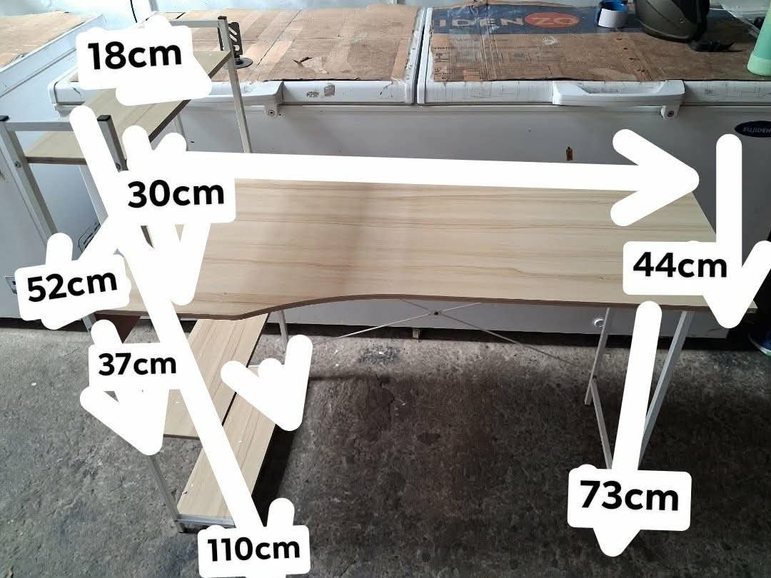 Table with Shelves (curve) 1400php 🎨brown (Category: Tables & Sets) located in Manila. Submitted by mightycloud_1992 (Listing ID 1462274390, Image 3). Description: .
