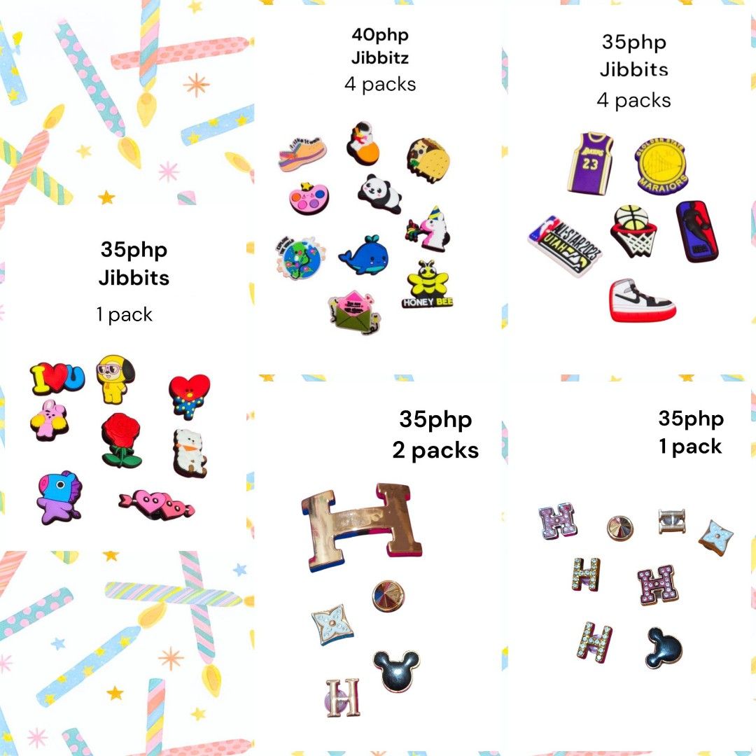 TAKE ALL 35 PACKS ASSORTED JIBBITZ (Category: Charms) located in Caloocan City. Submitted by the.happy.haul.shop (Listing ID 1462282298, Image 3). Description: STRICTLY NO HAGGLING! LUMALABAS NA 14PESOS PER PACK NA LNG..