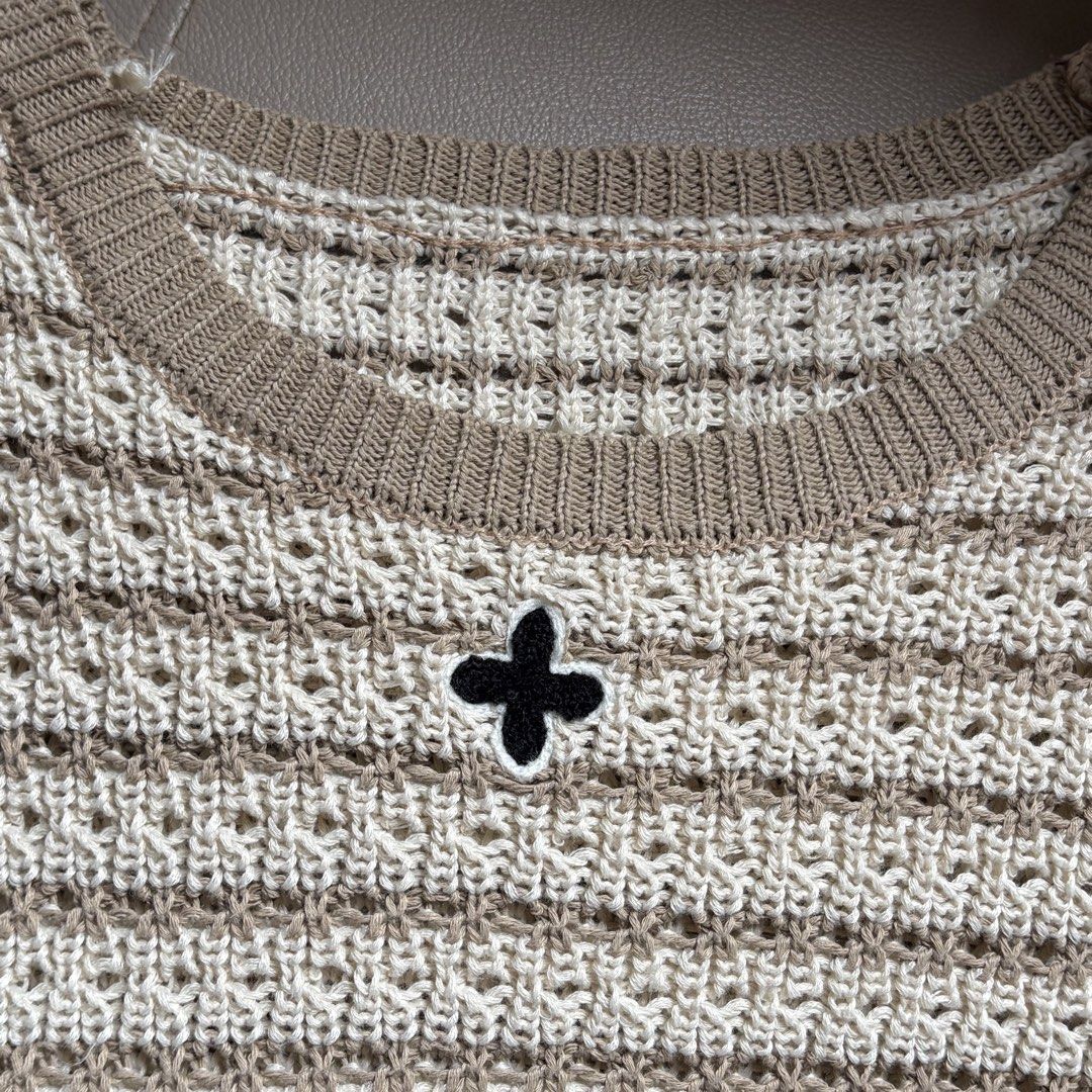 taupe & cream striped crochet top (Category: Blouses) located in Cagayan de Oro. Submitted by liannadeclutters (Listing ID 1462291004, Image 3). Description: 📍Cagayan de Oro City • fits size S-M • slightly cropped • MOP: gcash • MOD: nationwide shipping via j&t express / delivery via maxim (within CDO) ☆ payment first through gcash ☆ shipping fee shouldered by the buyer ☆ shipping via j&t express from cagayan de oro.