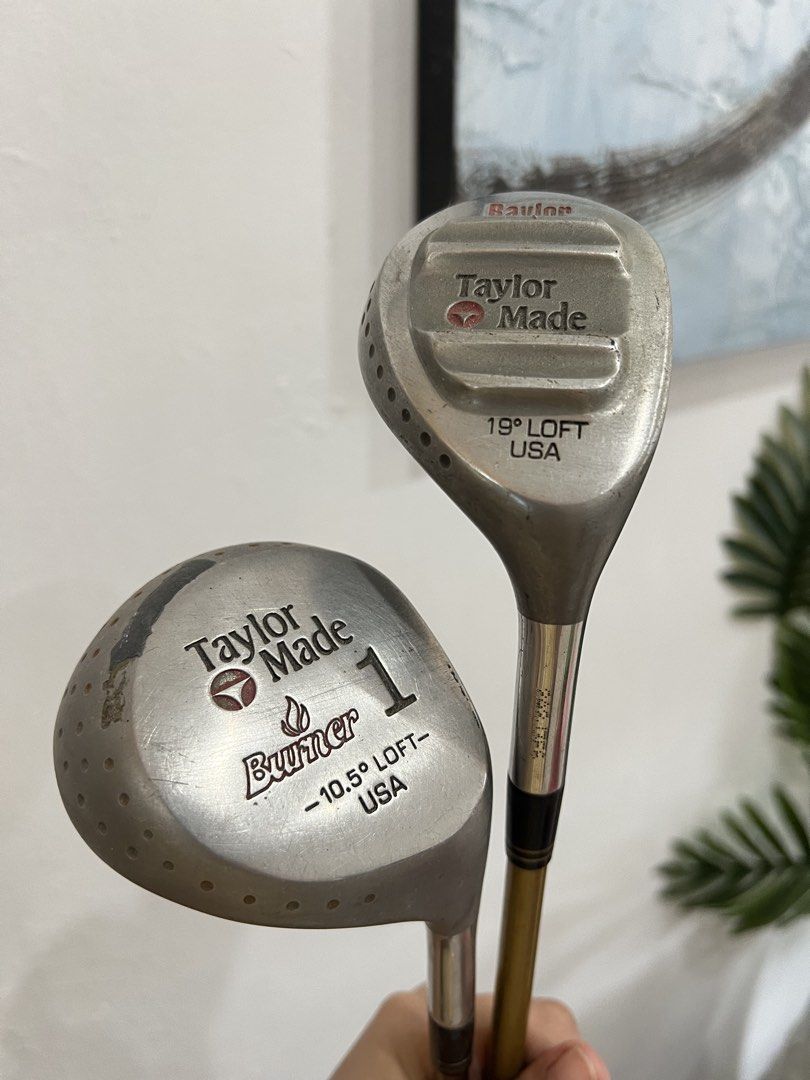 Taylor Made Burner 1 Driver & 19° Loft Wood (Category: Golf) located in Manila. Submitted by livefish.26c802 (Listing ID 1462433730, Image 1). Description: - Taylor Made Burner 1 Driver (10.5° loft) - Taylor Made 19° Wood - Both clubs feature Taylor Made Tour Gold shafts - Selling as a set.
