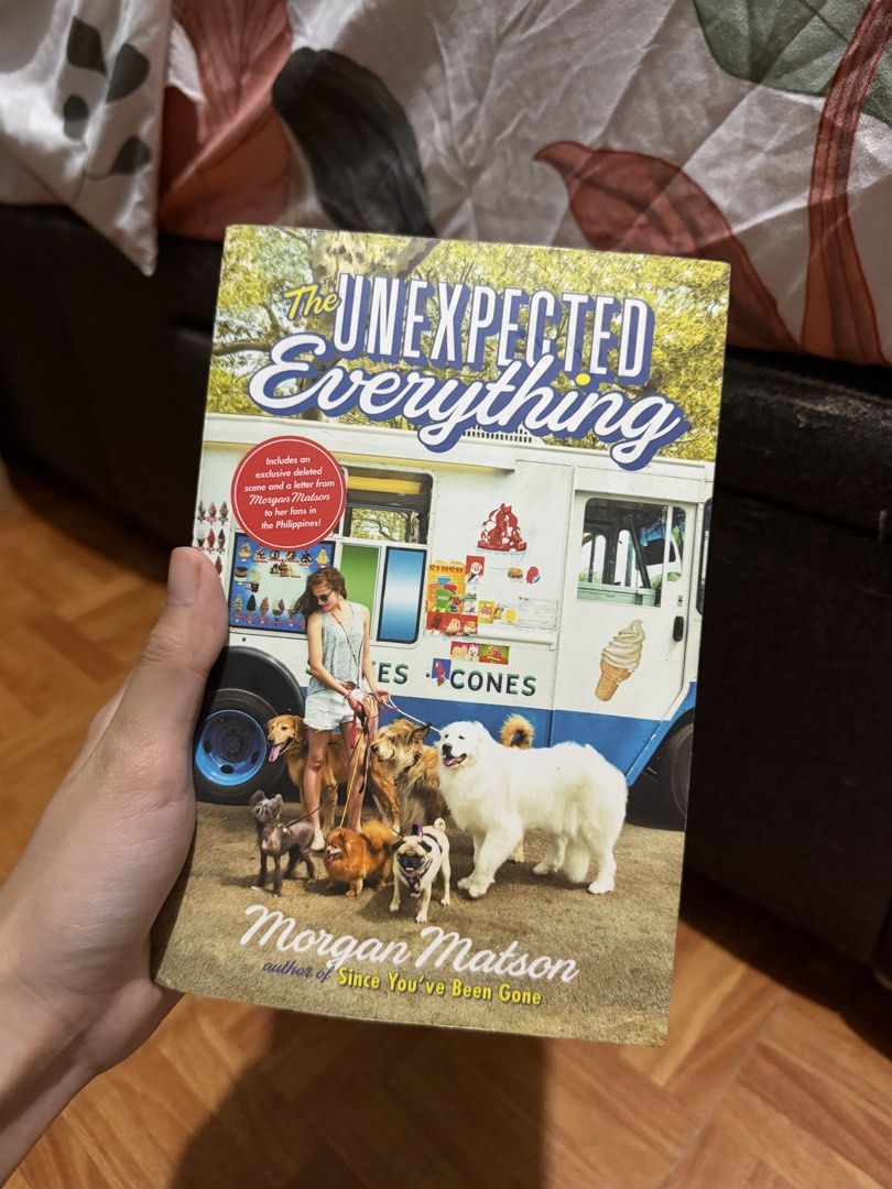 The Unexpected Everything by Morgan Matson (Category: Storybooks) located in Quezon City. Submitted by bananak1tchen (Listing ID 1462385842, Image 1). Description: Light Browning, Can show more photos RFS: Decluttering MOP: Gcash MOD: SDD, J&T.