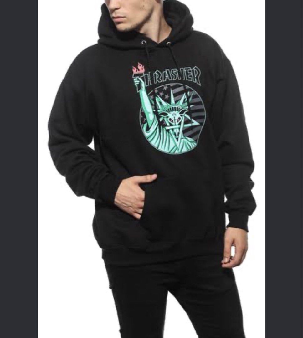 Thrasher Liberty Hoodie (Category: Hoodies) located in Manila. Submitted by raremountain00 (Listing ID 1462421200, Image 2). Description: Authentic Excellent condition Size Medium Fit Issue check last picture.