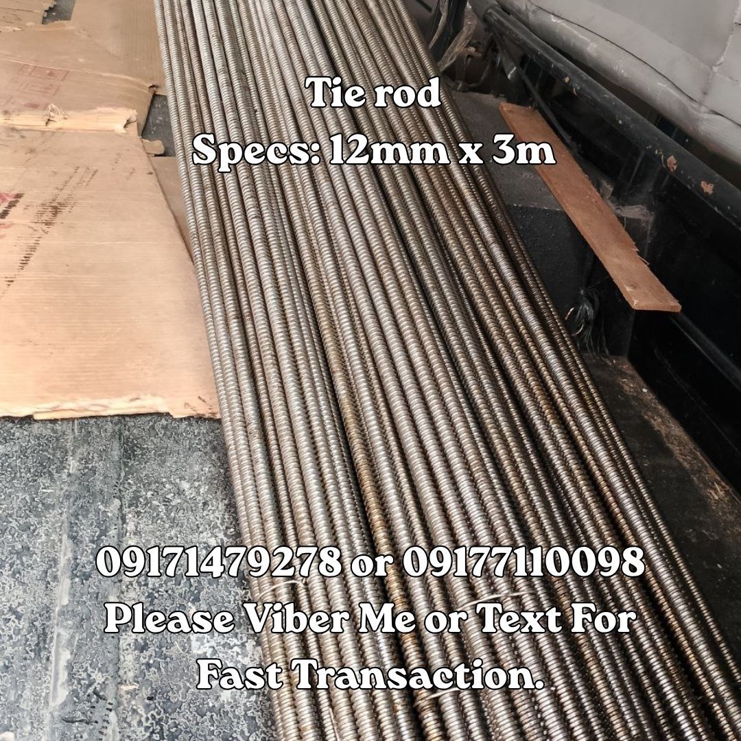 Tie rod Specs: 12mm x 3m (Category: Everything Else Others) located in Manila. Submitted by 09171479278_elsie. (Listing ID 1462267503, Image 1). Description: Tie rod Specs: 12mm x 3m.