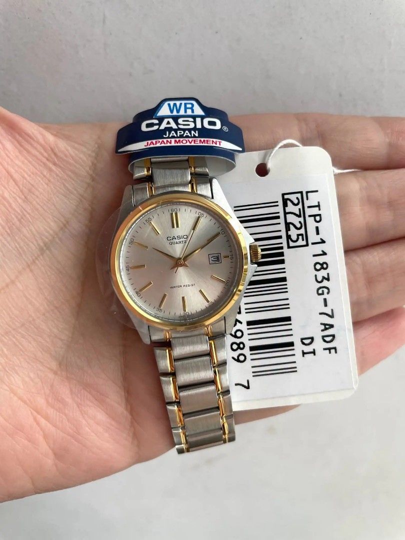 Two tone Casio Original Watch (Category: Women's Watches) located in Caloocan City. Submitted by cheskhaionlinestore2.0 (Listing ID 1462298534, Image 1). Description: Original C Two Tone Watch ₱2900 only 📌 Complete Inclusions 🍀 Tag 🍀 Manual 🍀 Box 🍀 Paperbag 🍀 Warranty Card ♦️ Cheaper than Mall Price 🥰.