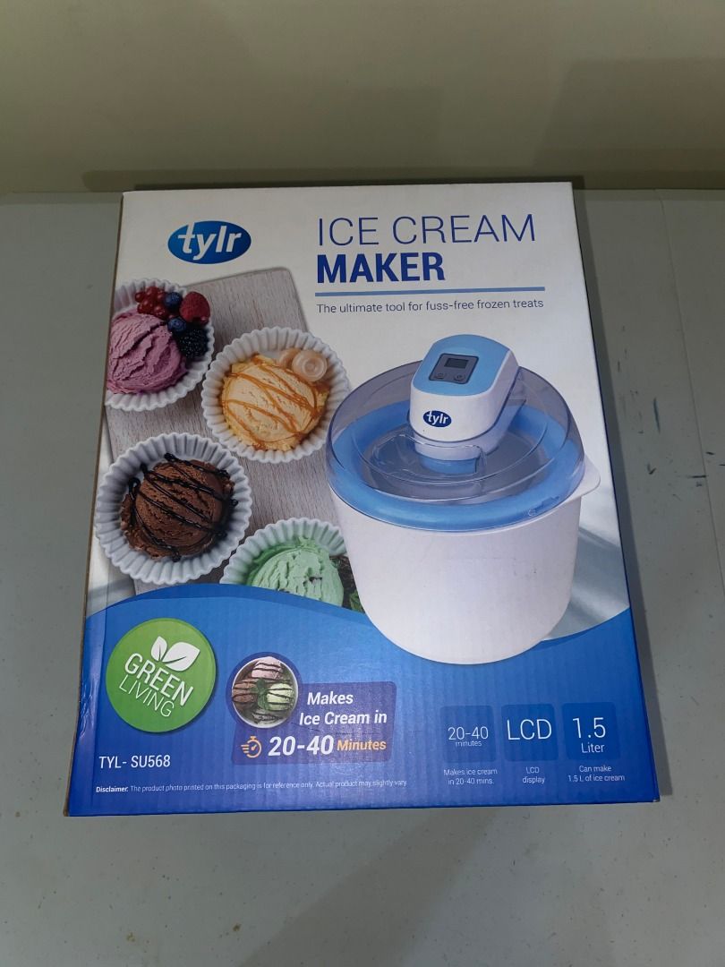 Tylr 1.5L Ice Cream Maker with LCD Timer (Brand New) (Category: Ice-cream Makers) located in Cainta. Submitted by cygnus_1914 (Listing ID 1462427882, Image 1). Description: Selling an authentic Tylr 1.5L Ice Cream Maker. 100% brand new, never opened, with the original holographic security seal intact on the box. Great for making healthy, preservative-free homemade ice cream, gelato, sorbet, or frozen yogurt in just 20 to 40 minutes. Key Features 