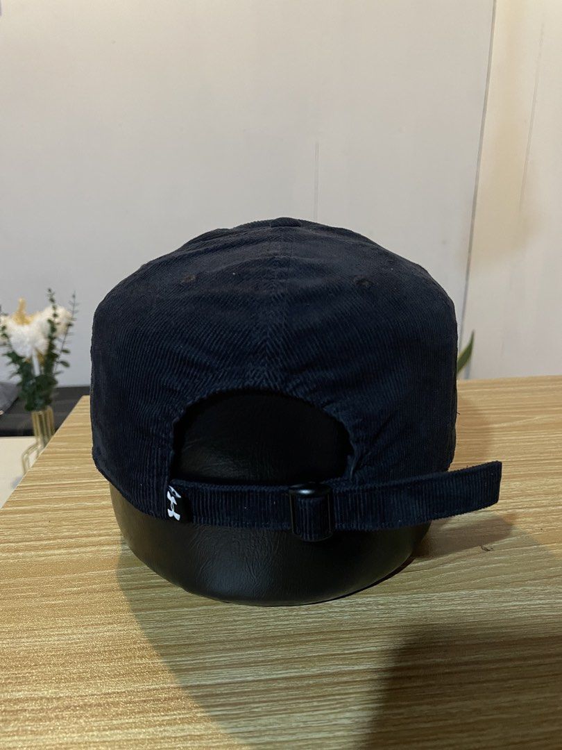 Under Armour Sportstyle Corduroy Adjustable Cap (Category: Caps & Hats) located in Bacolod City. Submitted by maxpeynthrift (Listing ID 1462418841, Image 3). Description: OSFA Excellent condition cut tag only 100% authentic Material: Crafted from a durable, textured corduroy cotton-blend fabric. Design: Features retro-style script “Under Armour” embroidery across the front panels. Fit: Unstructured front panels for a relaxed, low-profile fit, com
