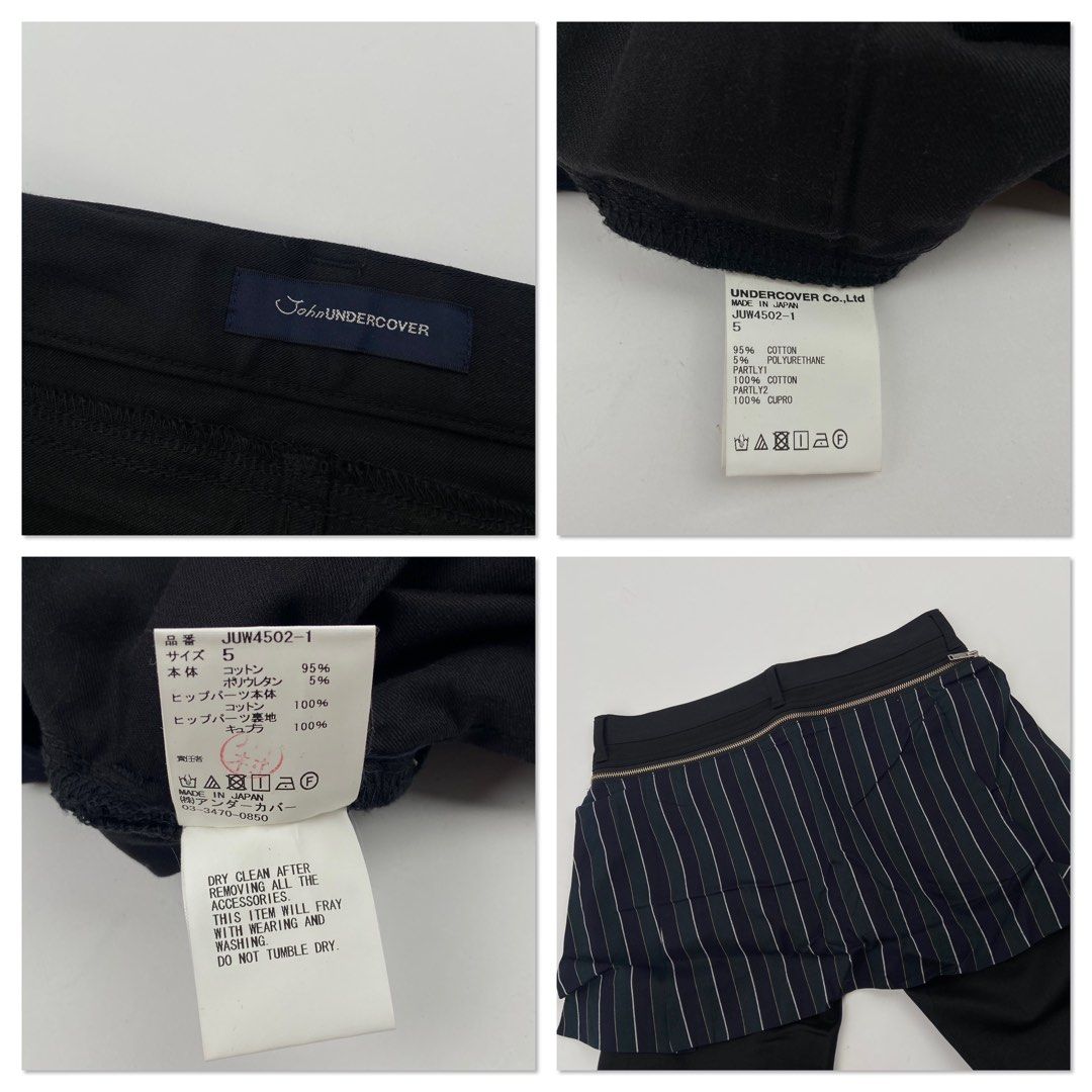 Undercover (Category: Other Bottoms) located in Manila. Submitted by draftdrops (Listing ID 1462282619, Image 3). Description: Stylish pants with an integrated pinstripe skirt overlay excellent condition Waistline :34 Length:41 .