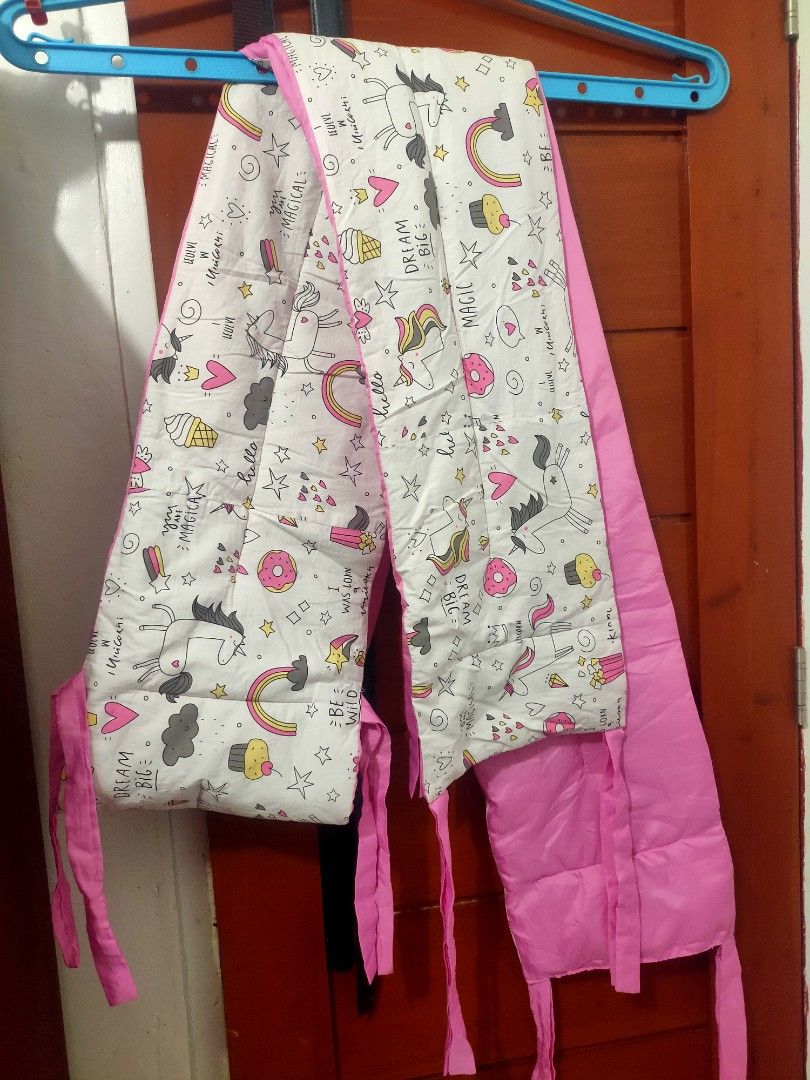Unicorn & Rainbow Foam crib Bumper (Category: Strollers) located in Tayug. Submitted by quennyscollection (Listing ID 1462311934, Image 1). Description: - Super cute padded Crib Bumper Foam - Fun reversible design: one side with unicorn, rainbow, cupcake, donut print; other side is solid pink. - Provides comfort and adds style for your little one. .