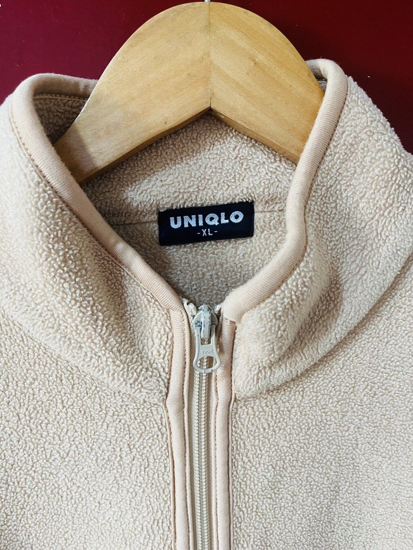UNIQLO fleece full-zip jacket (Category: Coats, Jackets and Outerwear) located in Quezon City. Submitted by wacpon_061972 (Listing ID 1462305322, Image 2). Description: UNIQLO fleece full-zip jacket, size XL, in a very nice light beige/natural color (W-25L-28).