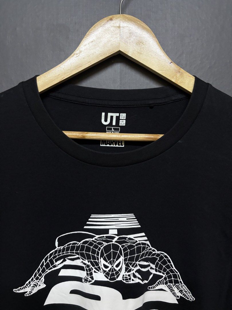 Uniqlo Marvel Spider Man (Category: Tshirts & Polo Shirts ) located in Cavite. Submitted by staythrifted.23 (Listing ID 1462272705, Image 2). Description: Size : Large on 🏷️ Dimes : Lenght 27.5 Width 22 Condition : Like new Color rate : 10/10 Washed and ready to wear Issue : None Loc. Cavite We ship nationwide Payment first .