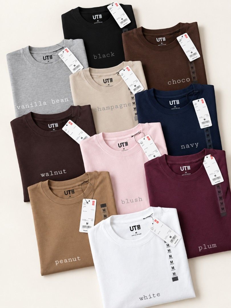 Uniqlo Basic T-Shirt (Category: Shirts) located in Quezon City. Submitted by exquisitefindsbykd (Listing ID 1462417058, Image 3). Description: ₱184 each if 3pcs ₱214 if 1pc..