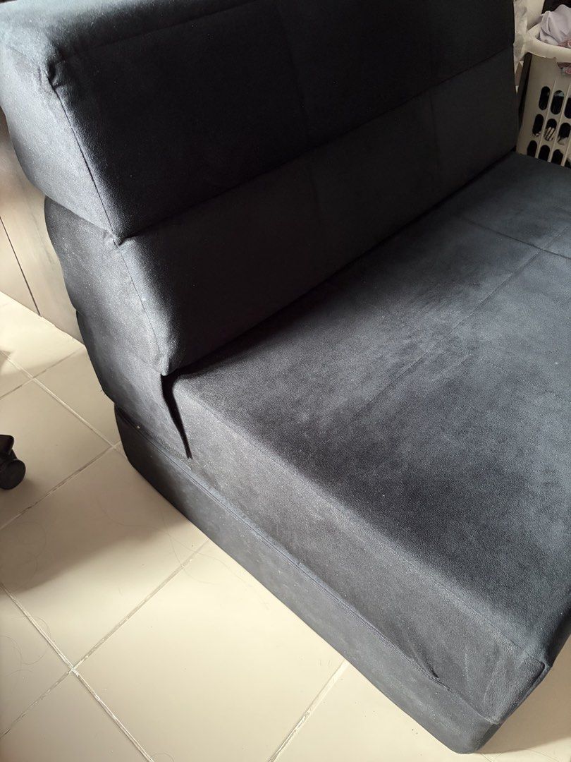 Uratex Jed Sofa Bed - Black (Category: Sofas) located in Manila. Submitted by margsdeclutter (Listing ID 1462348996, Image 2). Description: - Uratex Jed Sofa Bed - Color: Black - Size: Single (36" x 75") - Ideal for: Small spaces, guest bed, extra seating Rfs: upgrading to bigger sofa.
