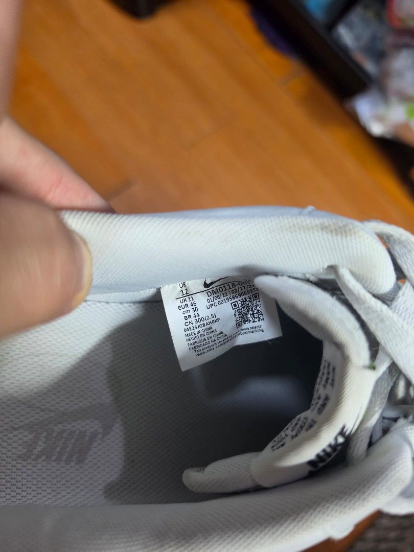 US 12 MEN Nike Air Force 1 Low White (Category: Sneakers) located in Muntinlupa City. Submitted by kc_10 (Listing ID 1462266744, Image 3). Description: - Classic white Nike Air Force 1s - Size: 12 US Men's - Condition: Used, with minor scuffs and creasing from normal wear - Plenty of life left for everyday wear.