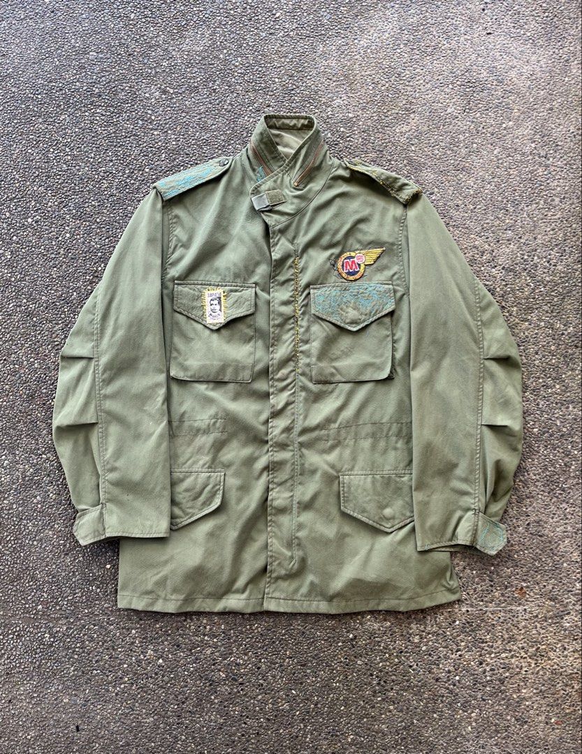 US Army M-65 Type Patched Military Jacket (unknown circa) (Category: Coats, Jackets and Outerwear) located in Baguio. Submitted by feelathome (Listing ID 1462368737, Image 1). Description: US Army M-65 Type Patched Military Jacket (unknown circa) Tag size: fits XL Width: 24.5 Length: 31 Shoulder: 19 Sleeves: 25 2 pinholes issue 2,000php Free nationwide shipping. Read the description and check all photos carefully before buying. If you have any qu