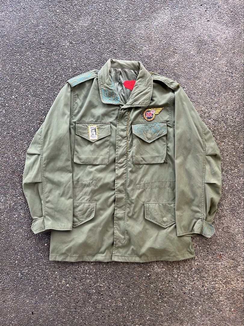 US Army M-65 Type Patched Military Jacket (unknown circa) (Category: Coats, Jackets and Outerwear) located in Baguio. Submitted by feelathome (Listing ID 1462368737, Image 2). Description: US Army M-65 Type Patched Military Jacket (unknown circa) Tag size: fits XL Width: 24.5 Length: 31 Shoulder: 19 Sleeves: 25 2 pinholes issue 2,000php Free nationwide shipping. Read the description and check all photos carefully before buying. If you have any qu