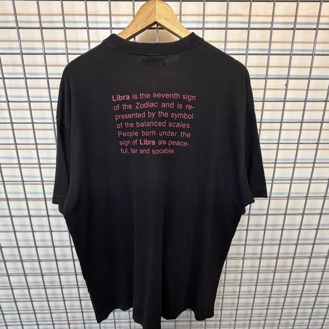 Vetements Libra (Category: Tshirts & Polo Shirts ) located in Taguig. Submitted by goodfindscollection (Listing ID 1462401241, Image 2). Description: authentic vetements libra large to xl.