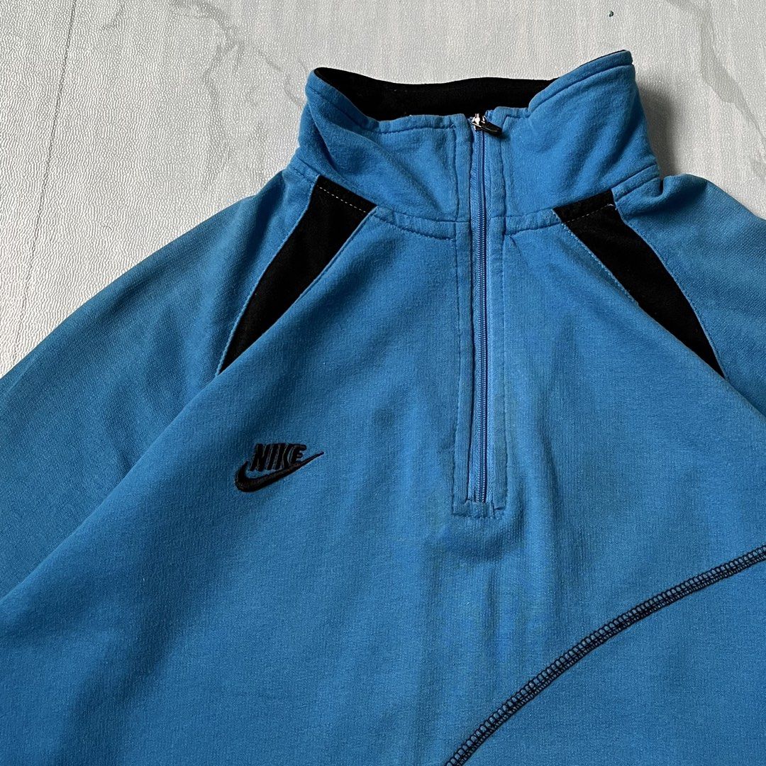 Vintage Nike HalfZip Embroided Logo (Authentic) (Category: Coats, Jackets and Outerwear) located in Cavite. Submitted by newclassicwear (Listing ID 1462329504, Image 3). Description: Vintage Nike Half Zip Embroided Logo M On Tag (19width 26length) Excellent Condition. 9.7 Honest Color Rate. Dot Hole On Upper Shoulder Part Not Visible. .