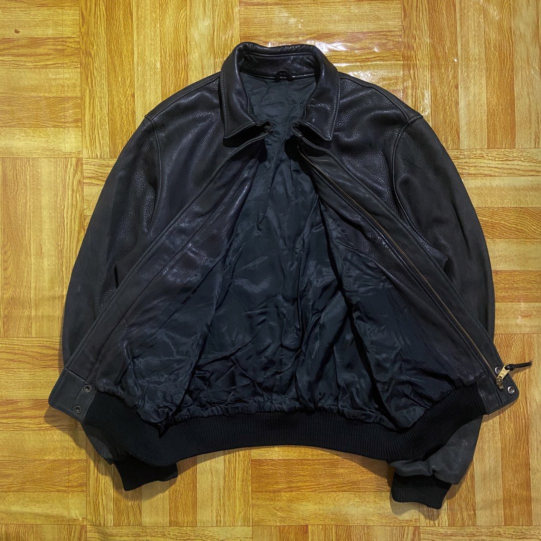 Vintage Roots Leather Jacket (Category: Coats, Jackets and Outerwear) located in Dasmarinas. Submitted by thrift2gems (Listing ID 1462283206, Image 2). Description: Vintage Roots Leather Jacket✨ -WIDTH: 24 -LENGTH: 27 -COLOR RATE: 9/10 -CONDITION: 9/10 -ISSUE: SIGN OF USAGE.