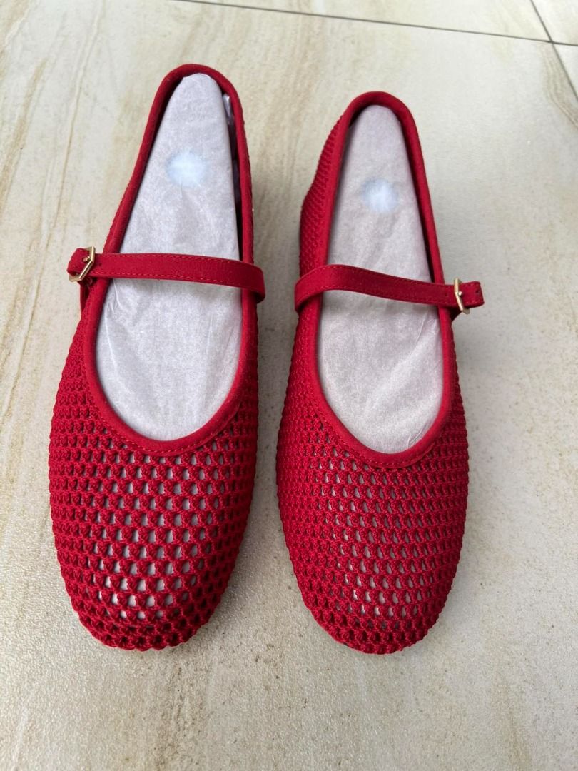 VIVAIA Red Mesh Ballet Flats with Strap (Category: Flats & Sandals) located in Muntinlupa City. Submitted by execoffic56216 (Listing ID 1462328697, Image 1). Description: - Color Available: Red - Features a strap across the top with a small buckle - Breathable and lightweight mesh design - Easy slip-on style - Versatile for casual wear or dressing up - Ideal for warmer weather - Size: 38.5 - Per pair Php 4,500.