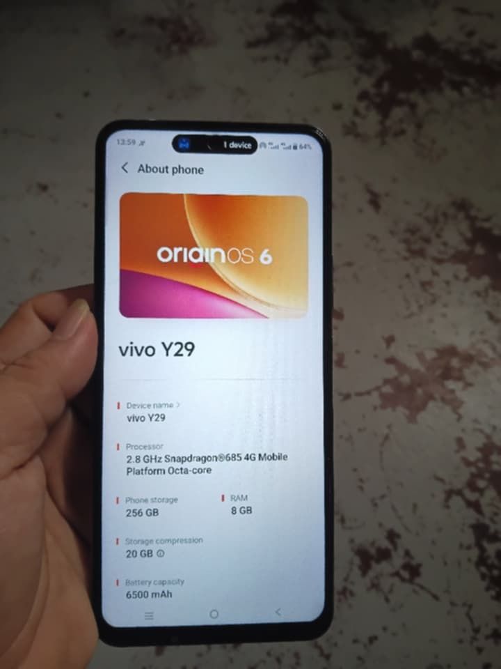 Vivo y29 (Category: Early Generation Mobile Phones) located in Caloocan City. Submitted by oddearth.67d374 (Listing ID 1462292339, Image 1). Description: Vivo y29 256gb 8+8gb.