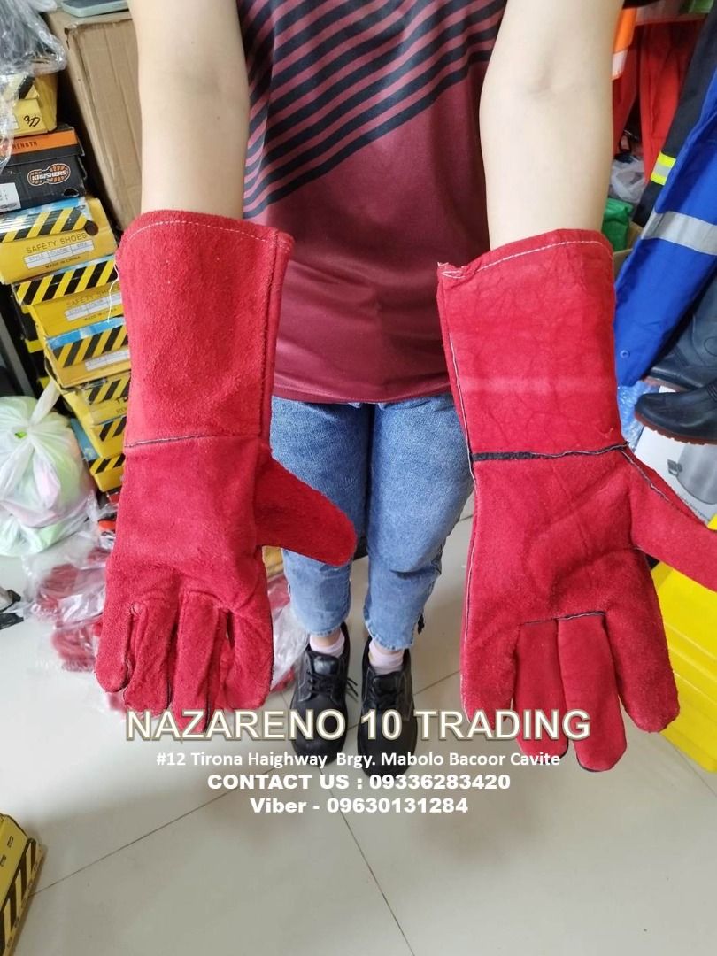 WELDING GLOVES (Category: Looking For) located in Bacoor. Submitted by kajezame.2021 (Listing ID 1462339896, Image 1). Description: WELDING GLOVES For More Details and Discount Contact Ms. Karen NAZARENO 10 TRADING 0963 0131 284 0933 6283 420 0956 7028 557 0933 8559 510 Landline: Look for Ms. Karen (046 ) 416 3920 Also available: • Traffic cone • Parking Block stopper • Hooded trash bin • Road Plastic Barrier • Spill boom • Fishing buoy • Spill K